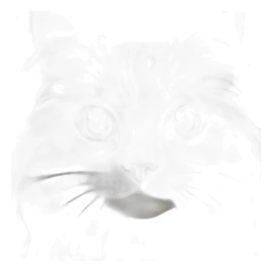 longhaired brown white and cream calico cat with green eyes sat staring at you sticker