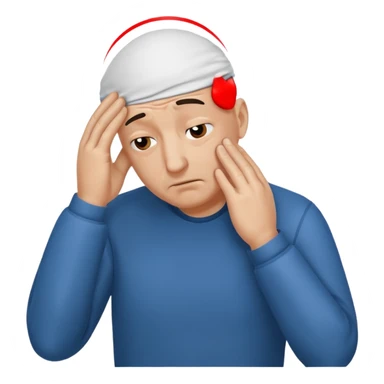 Bald man making facepalm sticker