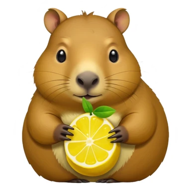 Capybara  holding  lemon sticker