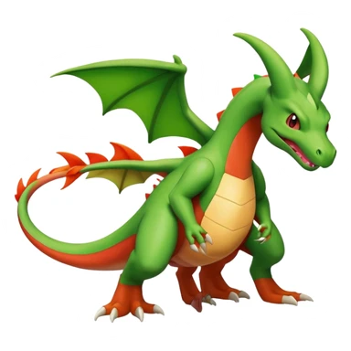 Grovyle-Charizard-Flygon-Fakémon-hybrid-creature (full body)  sticker