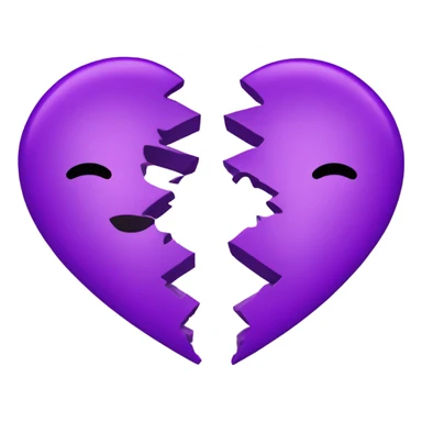 Broken heart in two halves in purple  sticker