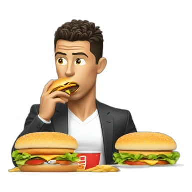 cristiano ronaldo eating burger sticker