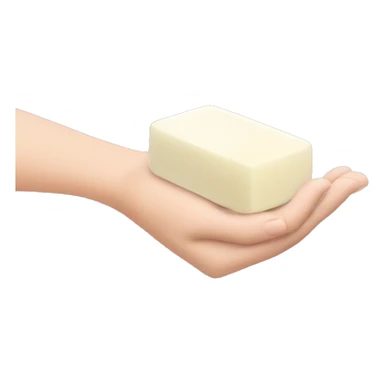 a hand holding a bubbly bar of soap sticker