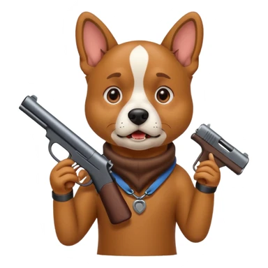 scared dog hearing gun shots sticker