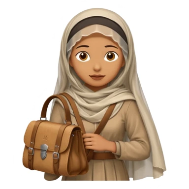 Woman + veil + satchel,Desert Nomads. sticker