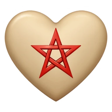 beige heart satanic sticker
