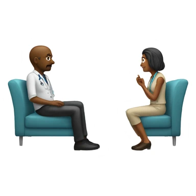 psychologist listening to a patient on a sofa sticker