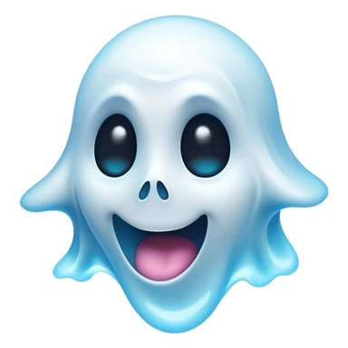 Cinematic Comical Ghost Portrait Emoji, with a dramatically floating translucent form in vibrant, swirling ghostly whites and pale blues, head tilted in an exaggeratedly shocked expression with wide, comically expressive eyes and a quirky, startled mouth, simplified yet hilariously expressive, highly detailed with a soft neon-like glowing outline capturing a meme-worthy ghost bursting with playful energy! sticker