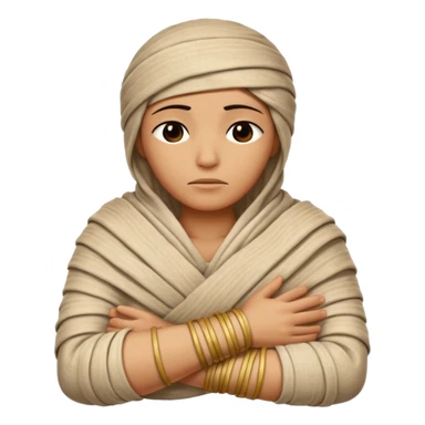 Ancient mummy laying down with arms crossed asleep sticker