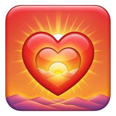 Heart with a sunrise inside  sticker