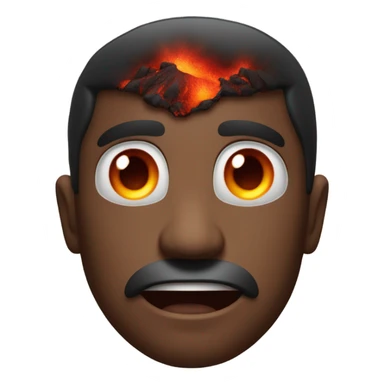 a man exploding like a volcano and dark red lava coming out of his eyes sticker