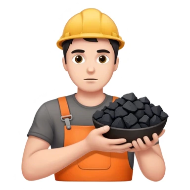 Trump holds coal in his hands photorealistic serious sticker