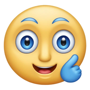 The number four but blue with eyes and a mouth and cartoonish face sticker