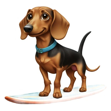 A teckel on a surf board sticker