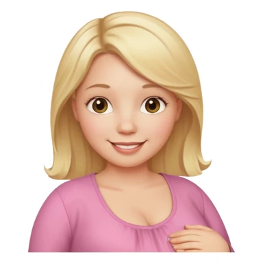 pregnant white woman with blonde hair sticker