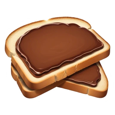 slice of bread with a spread of nutella sticker