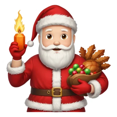 Santa holding tnt and a turkey sticker