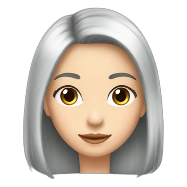 Fille avc les cheveux châtains lisses et arrivant aux épaules uaux yeux verts  sticker