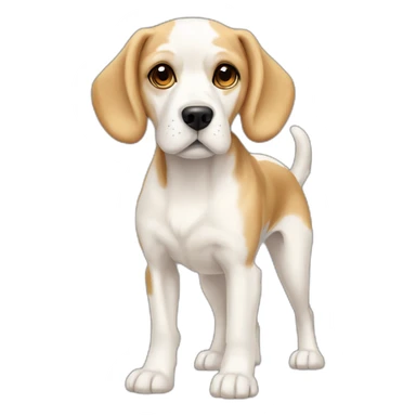 Dog cream-white Beagle full-height sticker