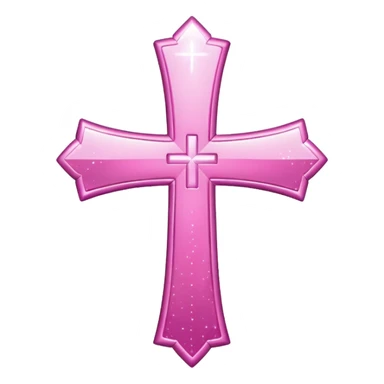 Pink cross with sparkles sticker
