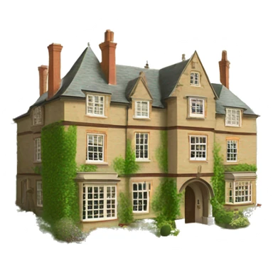19th century English manor house with garden sticker
