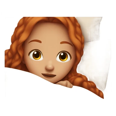 redhead girl snuggled in bed sticker