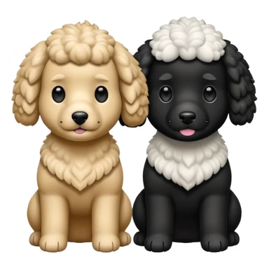 Dos caniches,uno blanco y el otro negro,QUE SEA RAZA CANICHE  sticker