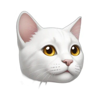 White cat with a grey spot on head sticker
