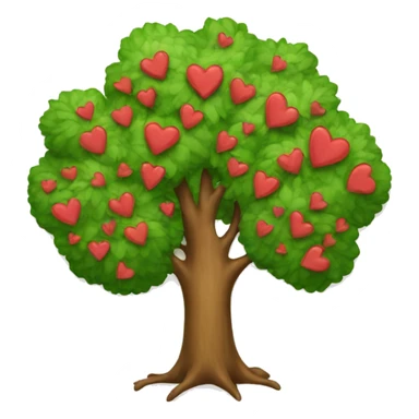 Tree with hearts as leaves  sticker