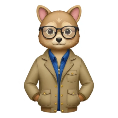 animal wtih glasses and body sticker