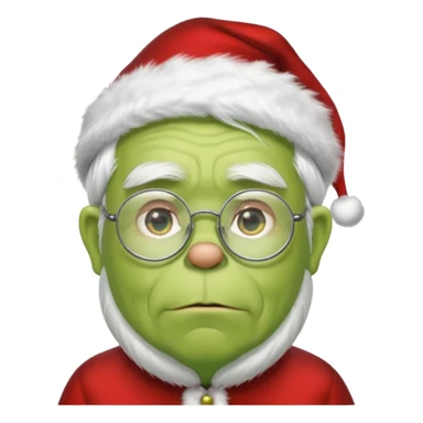 Grinch grand father with white ghair and with glasses sticker