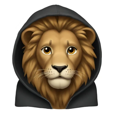Lion wearing a black hoddie  sticker