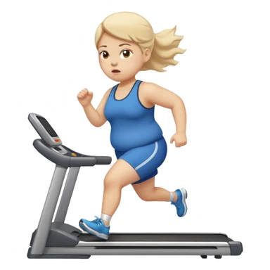 girl running on treadmill fat sticker
