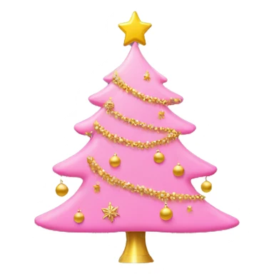 Pink Christmas tree with gold decorations sticker