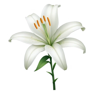 single White Lily, straight stem sticker