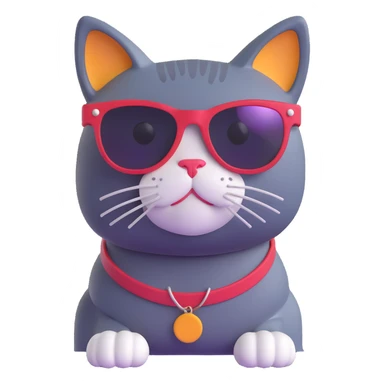 cat wearing sunglasses, vibrant and fun sticker