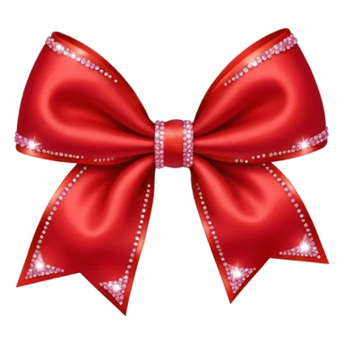red flower bow with glitter sticker
