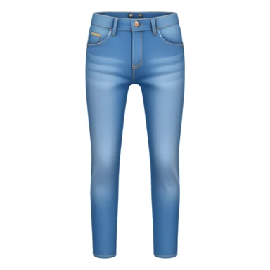 A 3D cartoon sky-blue  jeans with pockets and stitching details, casual slim fit, clean isolated background, Memoji-style. sticker