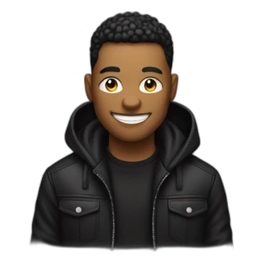 smiling male in black jacket look like a rapper sticker