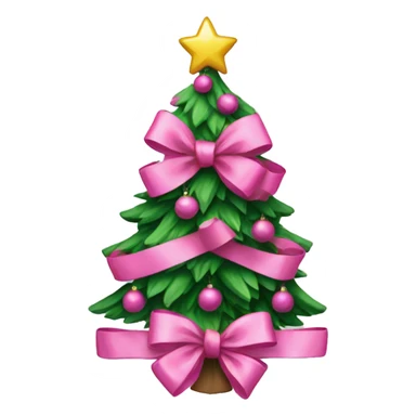 Christmas tree with pink bows sticker