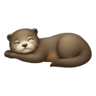 baby otter sleeping sticker