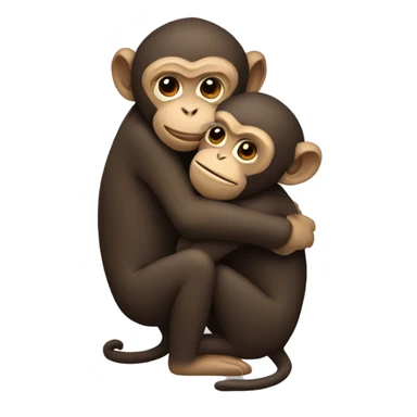 Monkeys hugging  sticker