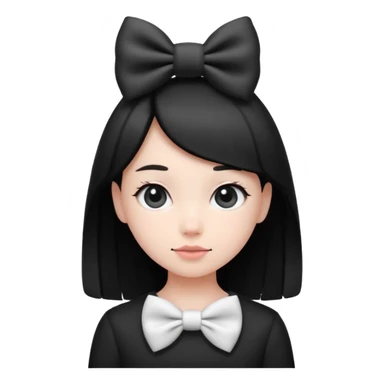 monochrome cute bow sticker
