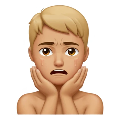 Person with arms crossed around neck crying/angry sticker