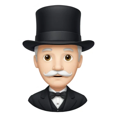 very big white moustachhe and typical 1900 black elegant clothes and hat . he is speaking sticker