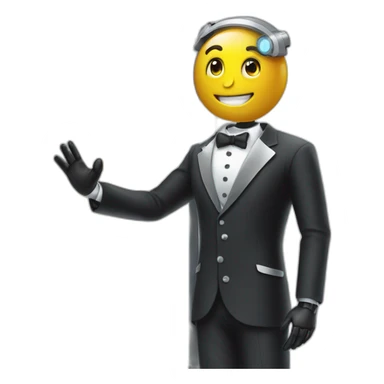 The robotic butler opens the door. sticker