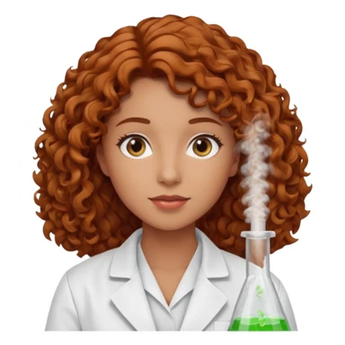 young women pharmacist studying science, curly hair sticker