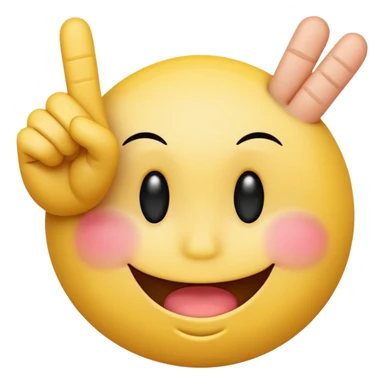 blushing smiley face emoji with a middle finger in the bottom right corner sticker