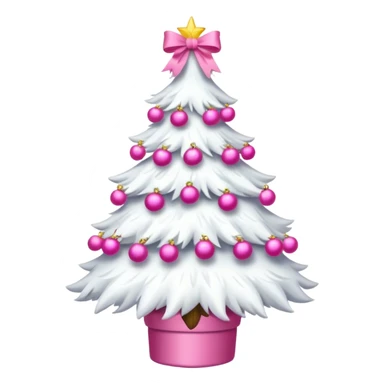 WHITE CHRISTMAS TREE WITH PINK BOWS sticker
