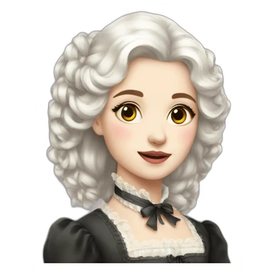Girl french white hair n victorian era sticker